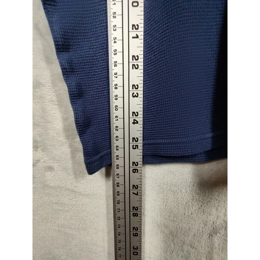 Polo Ralph Lauren Mens Navy Blue Waffle Knit Thermal Long Sleeve Shirt Pony Logo